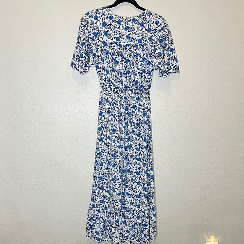 Abel the Label Blue and White Floral Midi high low Dress size Small - Picture 7 of 11